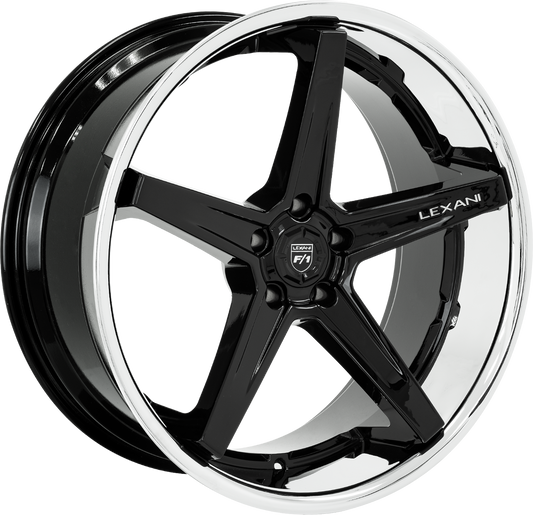 Lexani Stainless Sport Series - Savage Gloss Black w/ SS Chrome Lip (22x9)