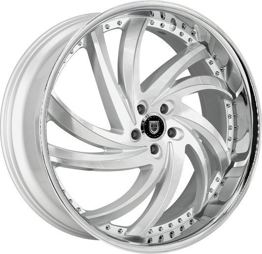 Lexani Stainless Sport Series - Turbine Silver w/ Machined Face & SS Lip (22x10)