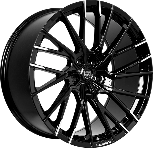 Lexani Concave Sport Series - Velar Gloss Black w/ Machined Tips (22x10.5) (5x114.3, 5x127)