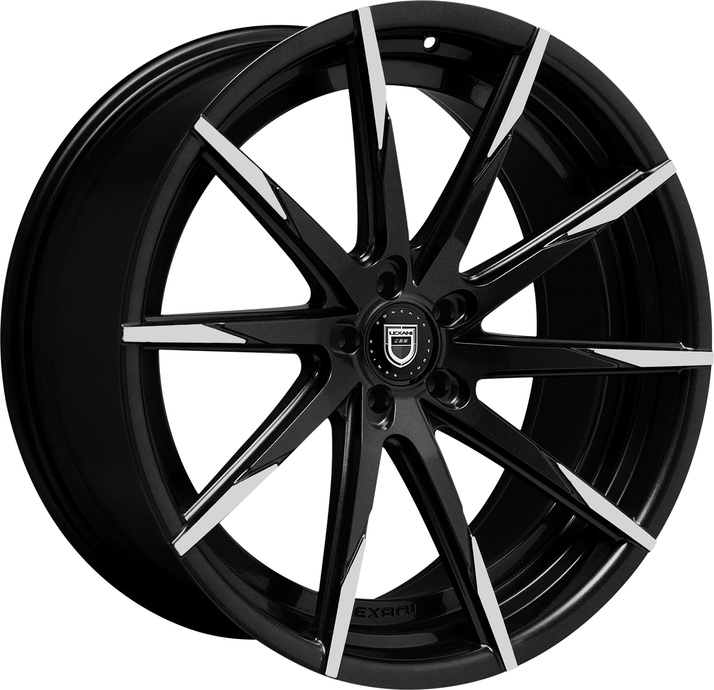 Lexani Concave Sport Series - CSS-15 Gloss Black w/ Machined Tips (22x9) (5x120, 5x120.65, 5x127, 5x130, 6x127, 6x132, 6x139.7, 6x114.3)